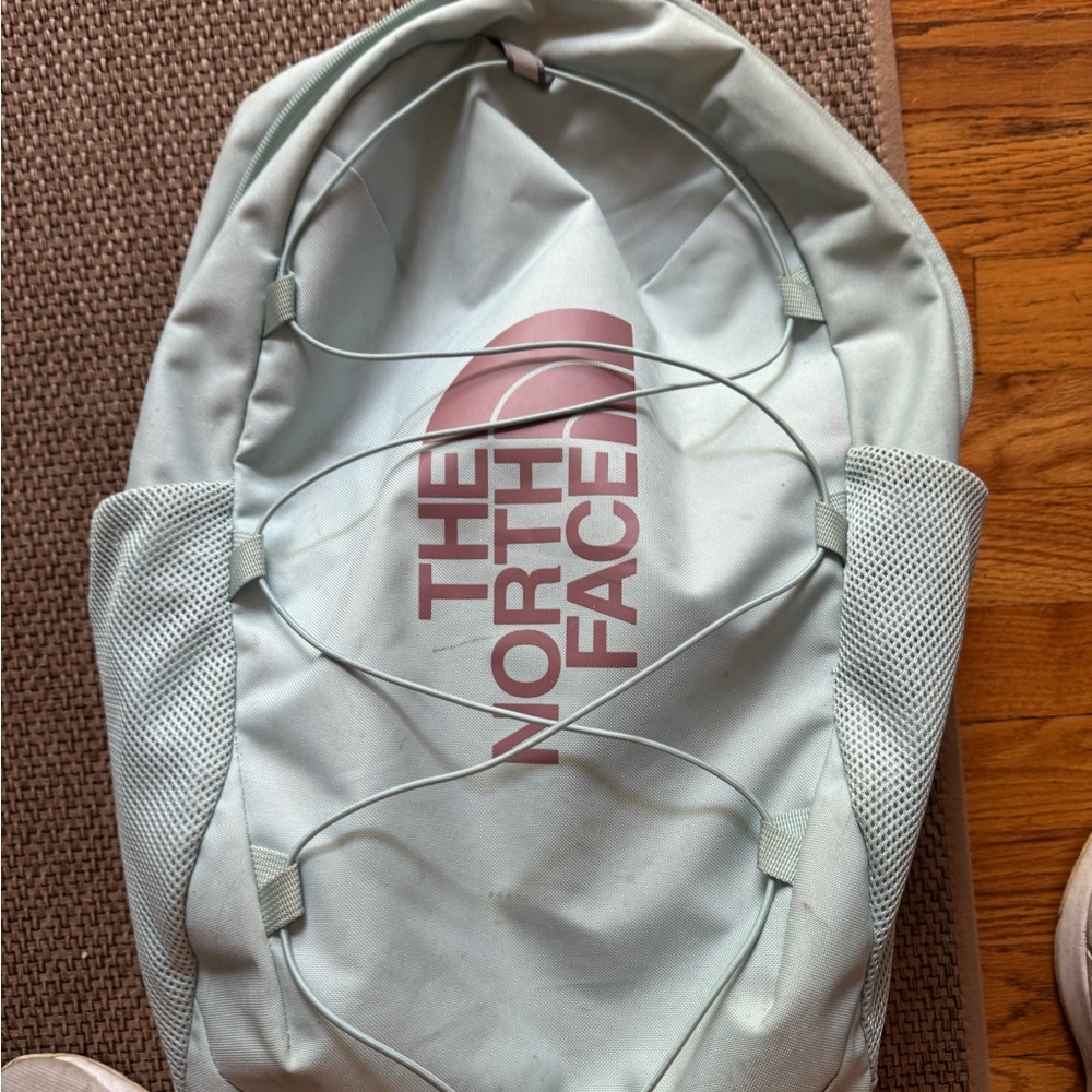 The North Face Gray and Pink Backpack